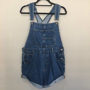 We The People blue denim overall shorts